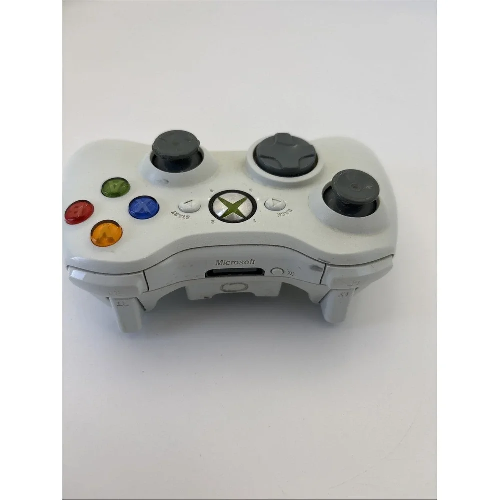 Official Microsoft Xbox 360 Wireless Controller White OEM Tested No Back Cover